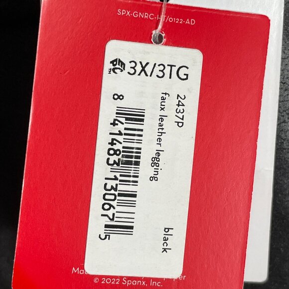 NEW Spanx Womens Plus 3X Faux Leather Leggings Black High Waist Stretch - Picture 4 of 9